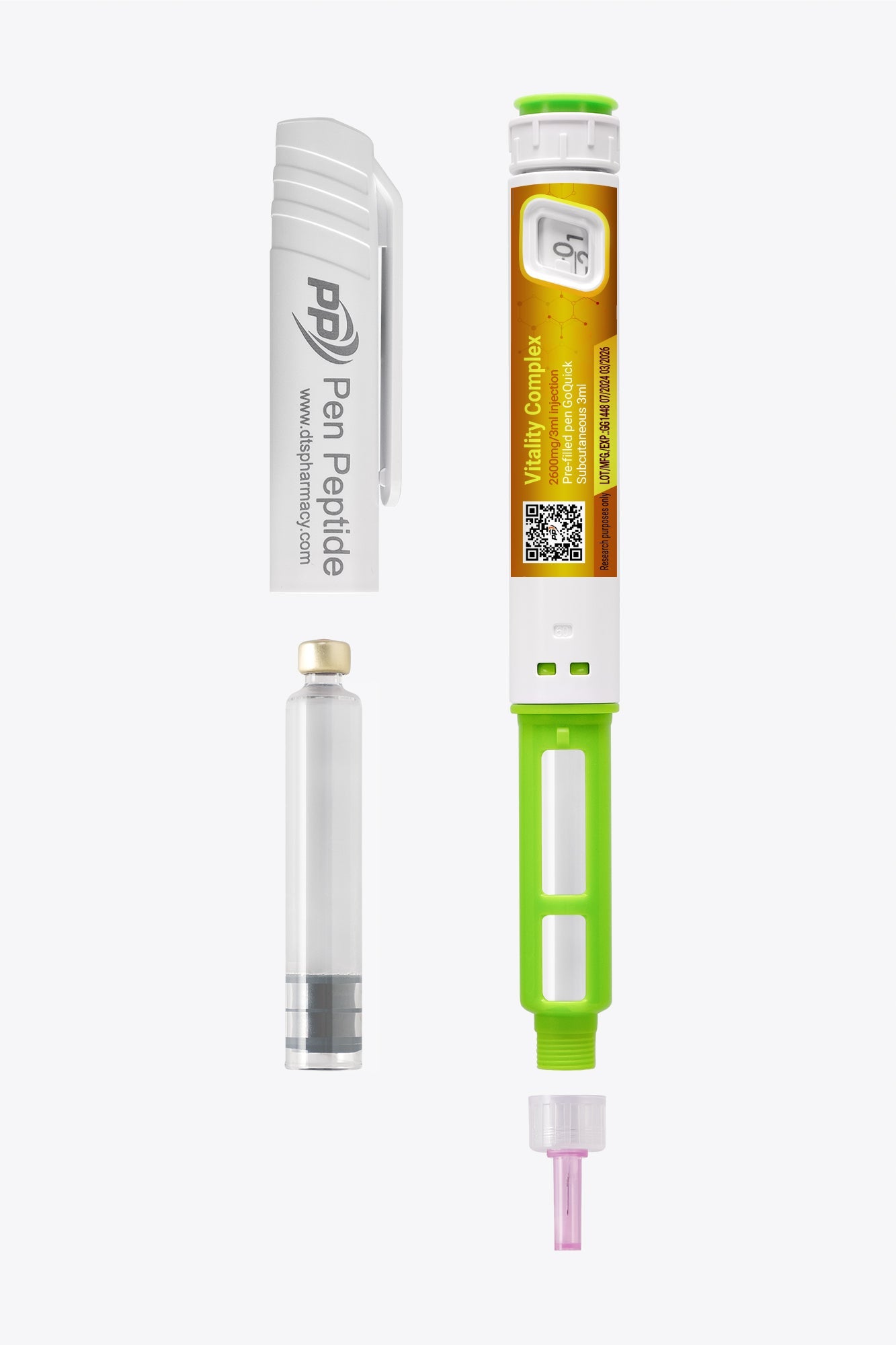 Vitality Complex (გლუტათიონი, NMN და რეზვერატროლი) საინექციო კალმის ფორმაში კანქვეშა ადმინისტრაციისთვის